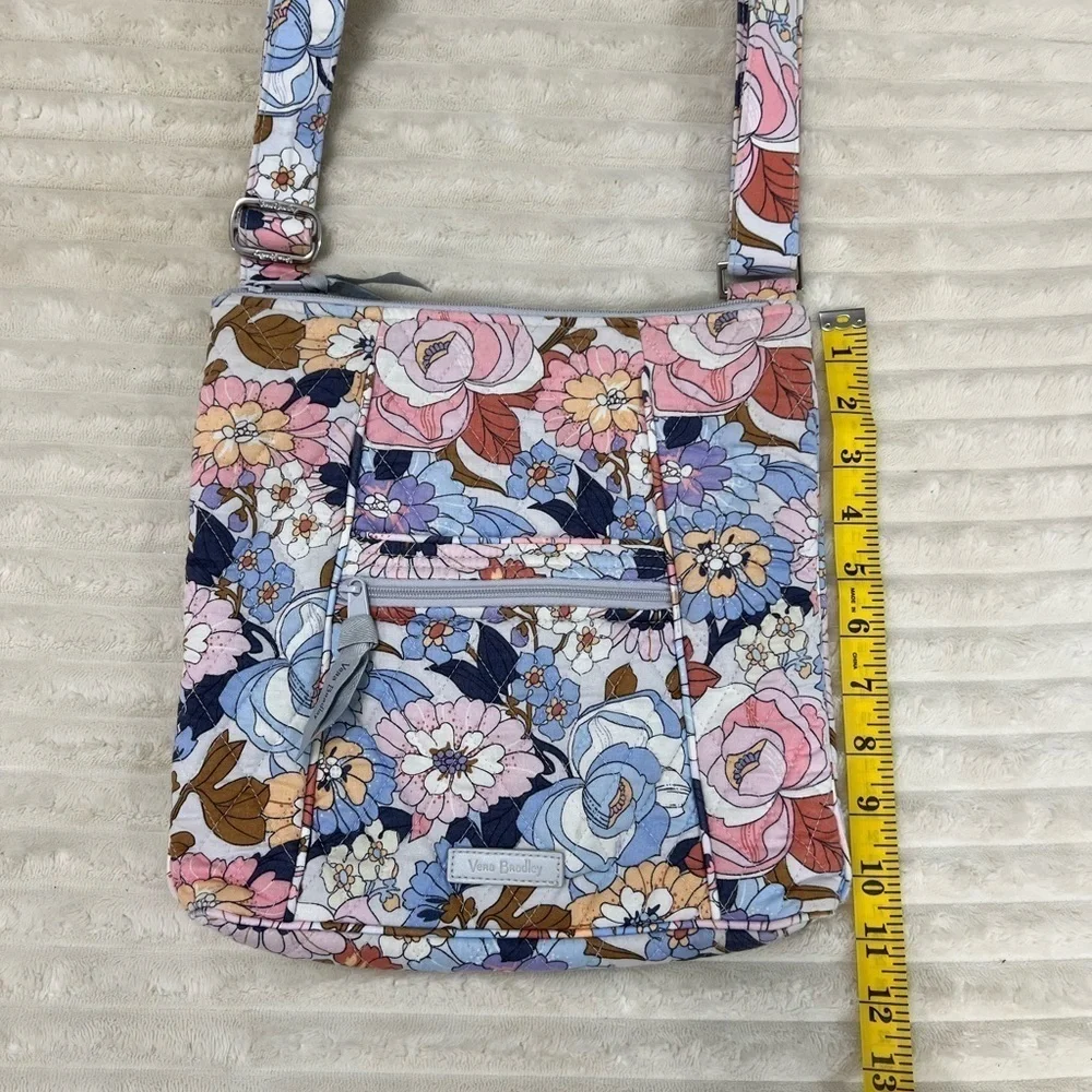 Vera Bradley Hipster Crossbody/Shoulder Bag Floral Print Color Blue,Pink, Gray